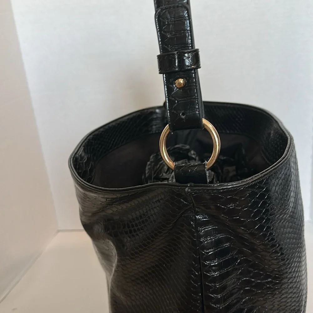 LULU DHARMA Black snakeskin Women's HOBO Bag in PRISTINE CONDITION
